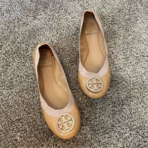 Tory Burch Beige and Tan Flats